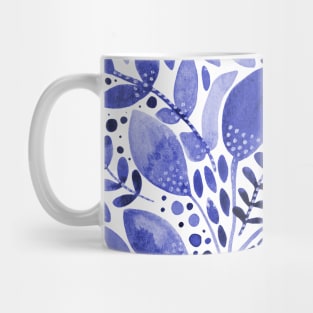 Watercolor foliage - blue Mug